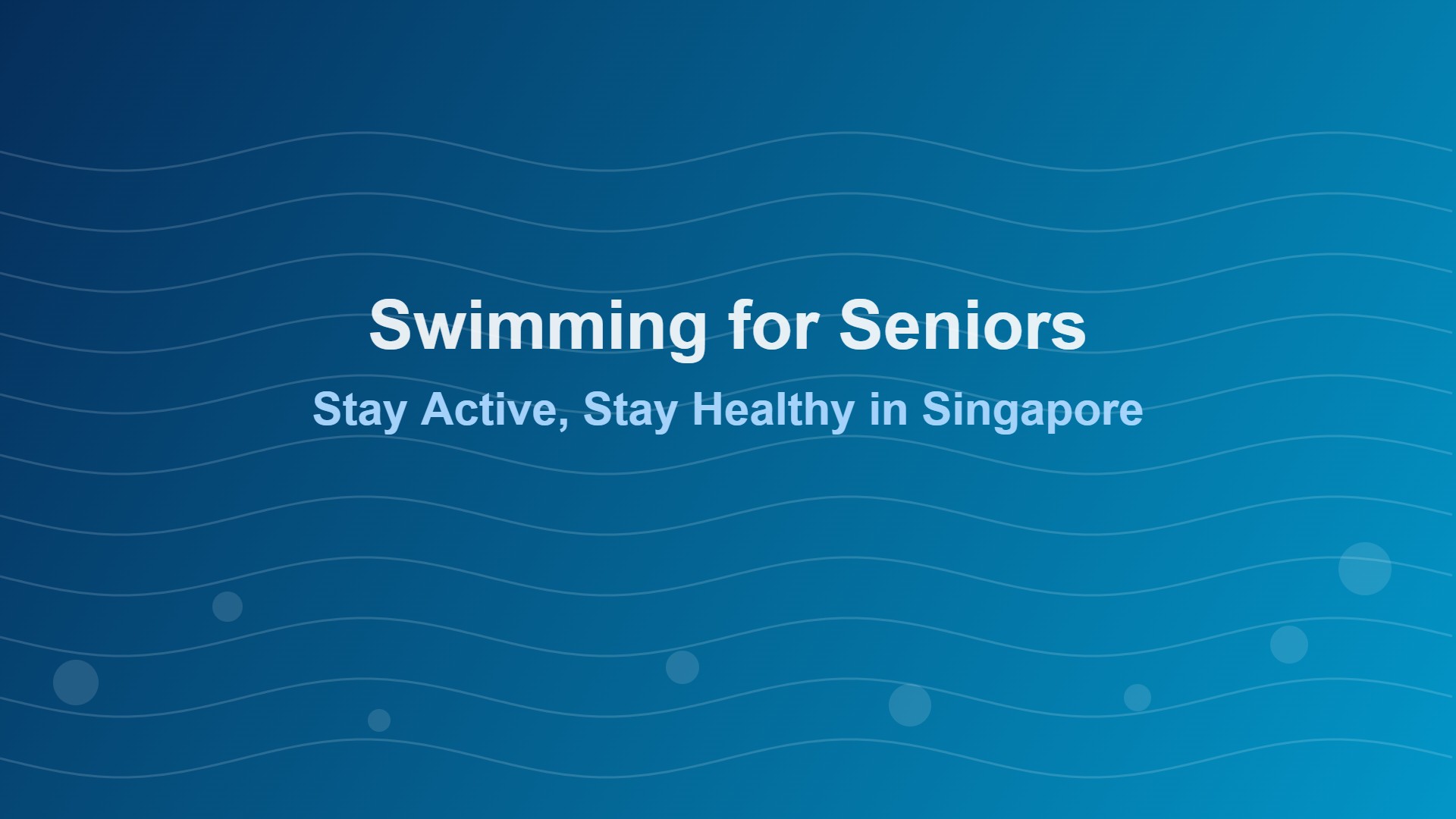 swimming lessons for seniors Singapore