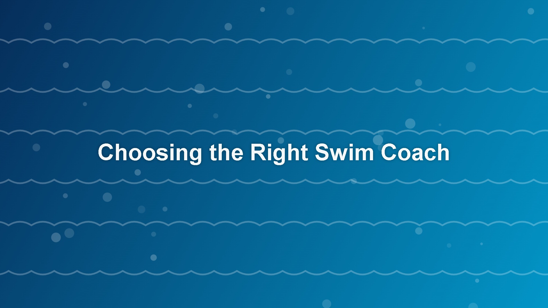 choosing a swim coach Singapore