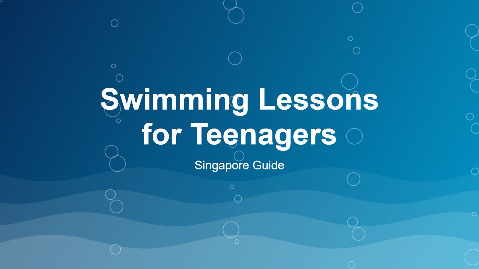 Blue pool graphic for swimming lessons for teenagers in Singapore